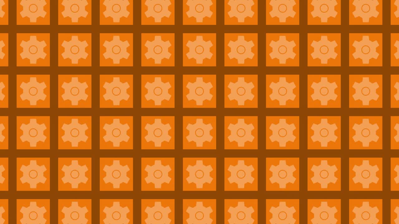 Orange Geometric Pattern with Gears