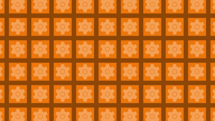 Orange Geometric Pattern with Gears