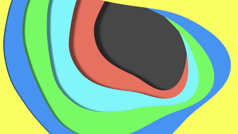 abstract art vibrant colors surround black-circled center