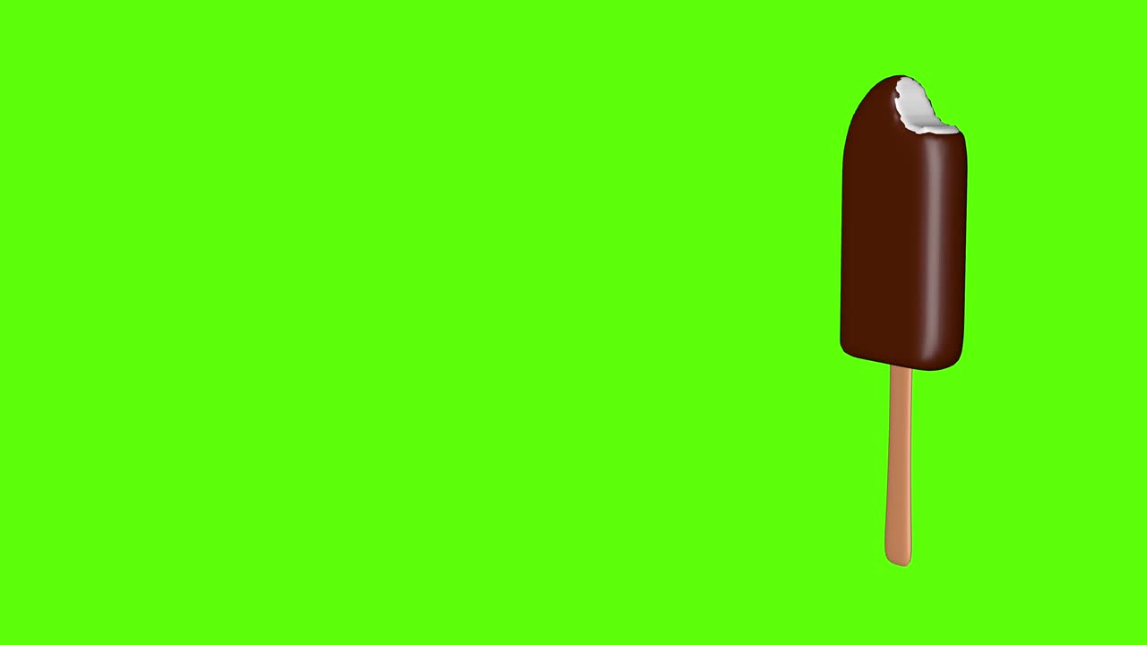 un bucle de renderizado 3d un video de 4k de un helado girando sobre un fondo verde