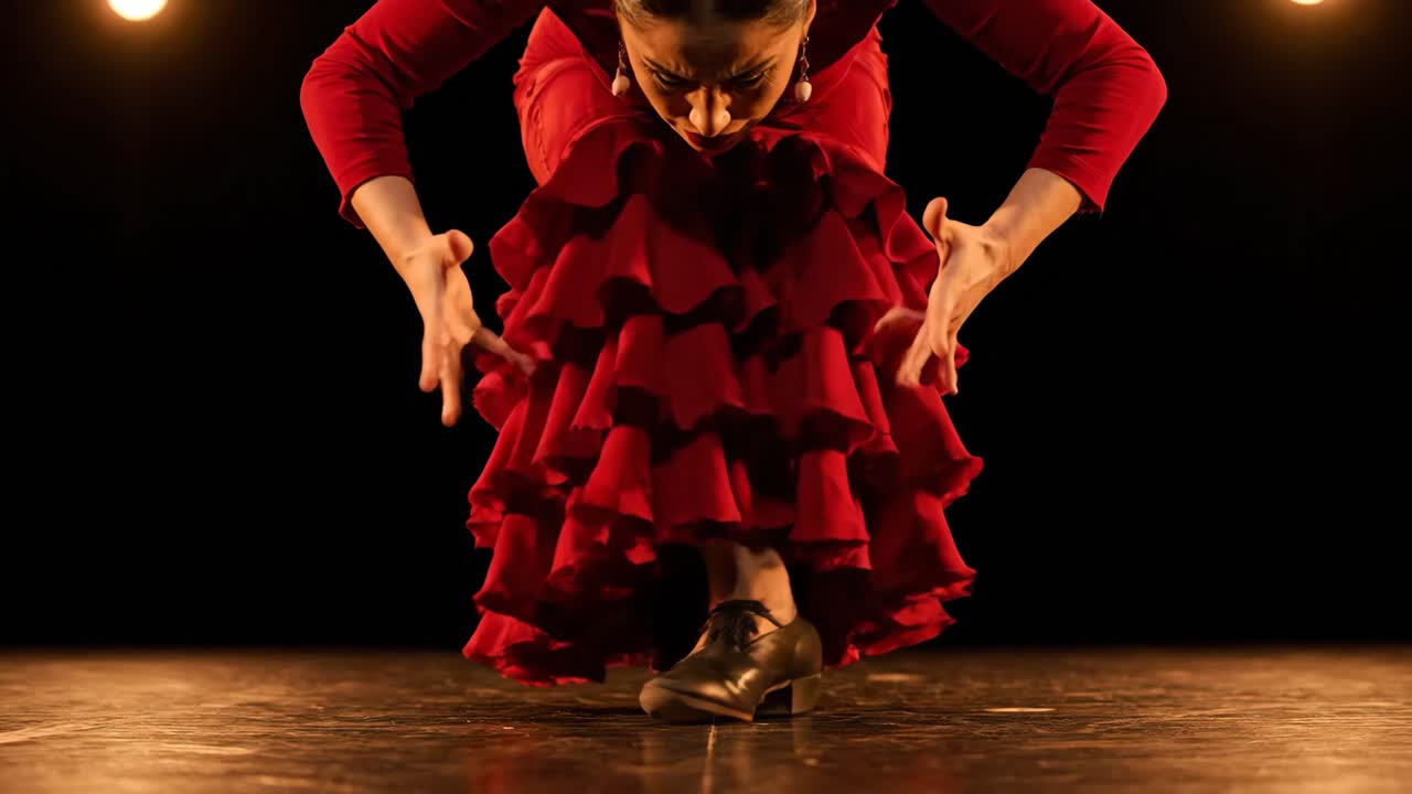bailarina de flamenco con vestido rojo