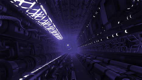 futuristic corridor with glowing lights