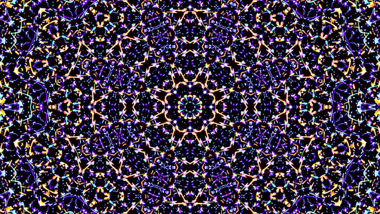 Beautiful abstract kaleidoscope that shines, a radiant light that regulates the subtle movements