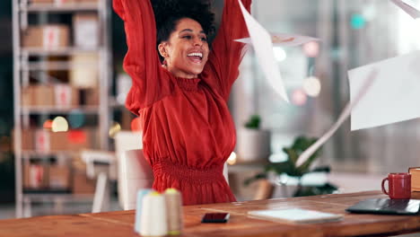 black woman in office, winning