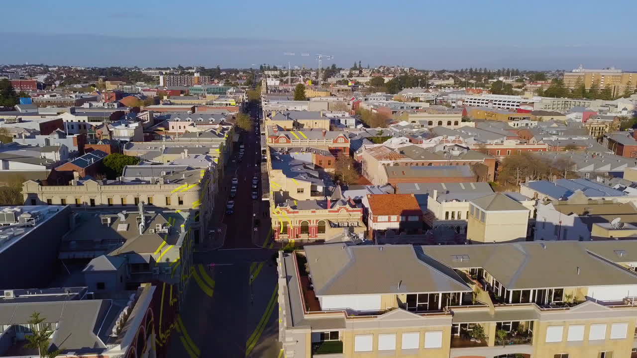 Aerial drone of High St, Fremantle