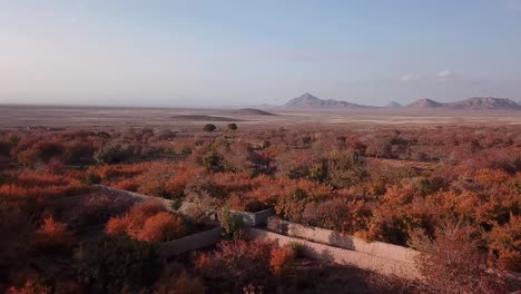 paisaje desértico de montaña del jardín de granadas en irán aqda sarv ardakan yazd mercado de agricultores en oriente medio día brumoso en otoño cosecha temporada de recolección agricultura vida tradicional de la población local