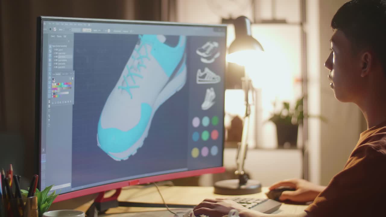 diseño de zapatos en 3d en computadora