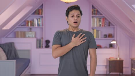 indian man having a heart attack