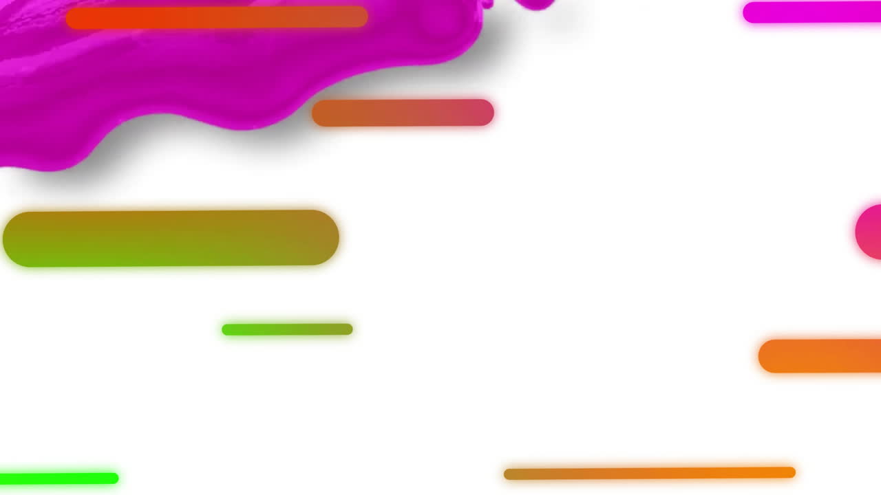 animación de formas coloridas que se mueven sobre un fondo blanco