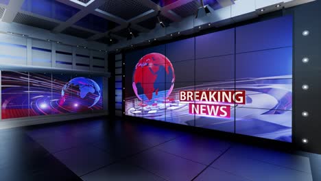3d virtual tv studio news loop