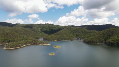 panorama view of hinze dam and springbrook national park gold coast australia