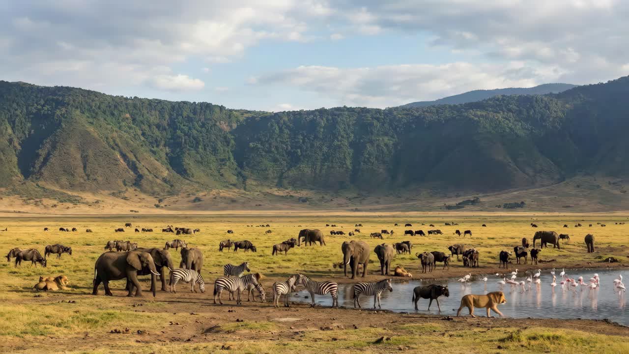 La fauna selvatica africana nel cratere di Ngorongoro
