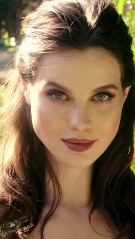 beautiful woman portrait in garden