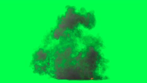 fire and smoke explosion effects on green screen