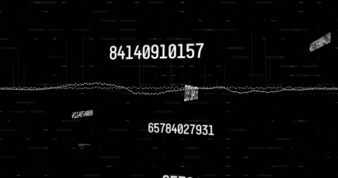 Pulse initiating numeric label updating, dotted waveform shifting, bars rising, visualizing data