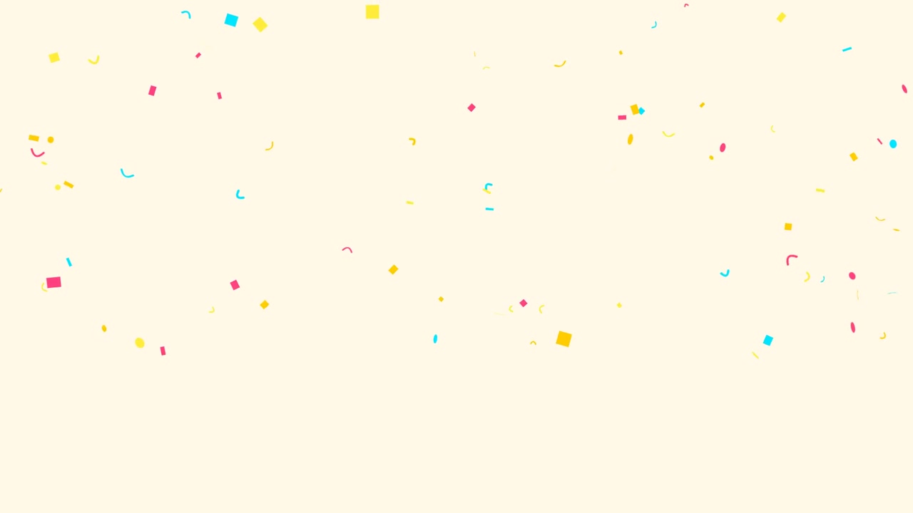 Coriandoli colorati che cadono su un morbido sfondo color crema