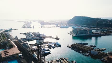 aerial view of barcelona port