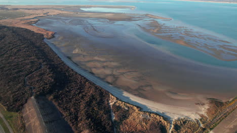 panoramic aerial view of kwade hoek nature reserve at stellendam, netherlands