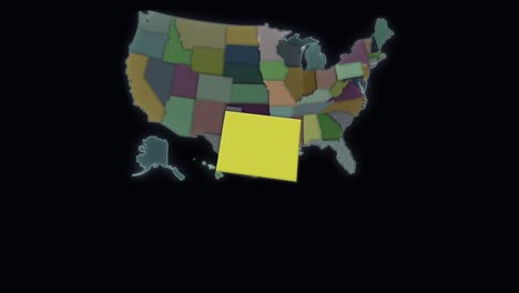 se resalta el estado de wyoming - estados unidos - mapa de estados unidos