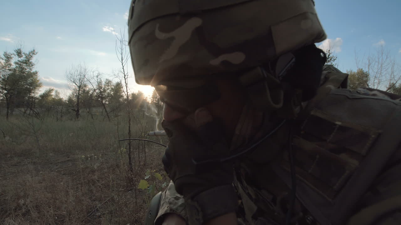 Soldier on Patrol in a Woodland Environment