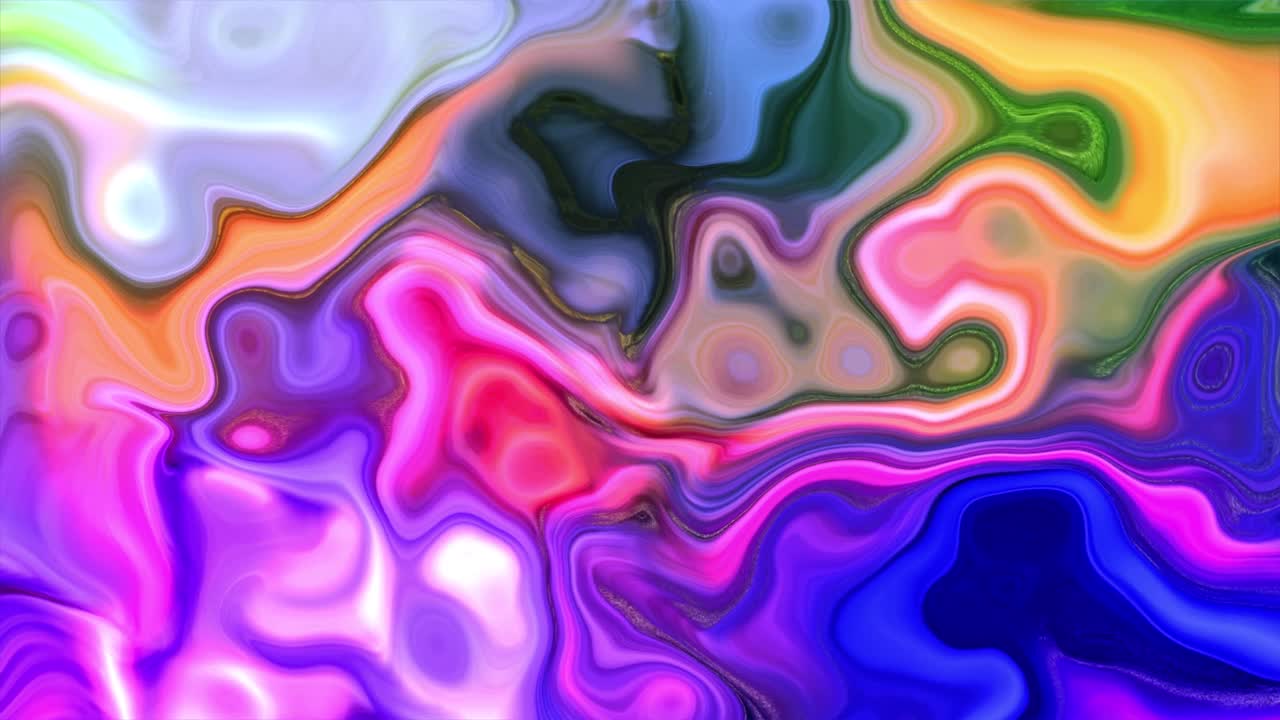 Fond animé graphique avec texture liquide marbrée abstraite et colorée