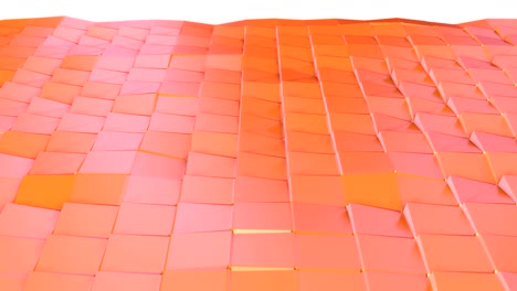 abstract simple pink orange low poly 3d surface as creative background. soft geometric low poly motion background of shifting pure pink orange red polygons. 4k fullhd seamless loop background