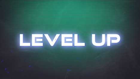 animation von level-up-text auf schwarzem hintergrund