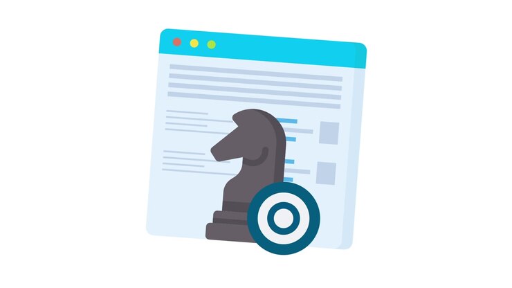 Animated Digital Strategy Concept with Chess Knight and Target