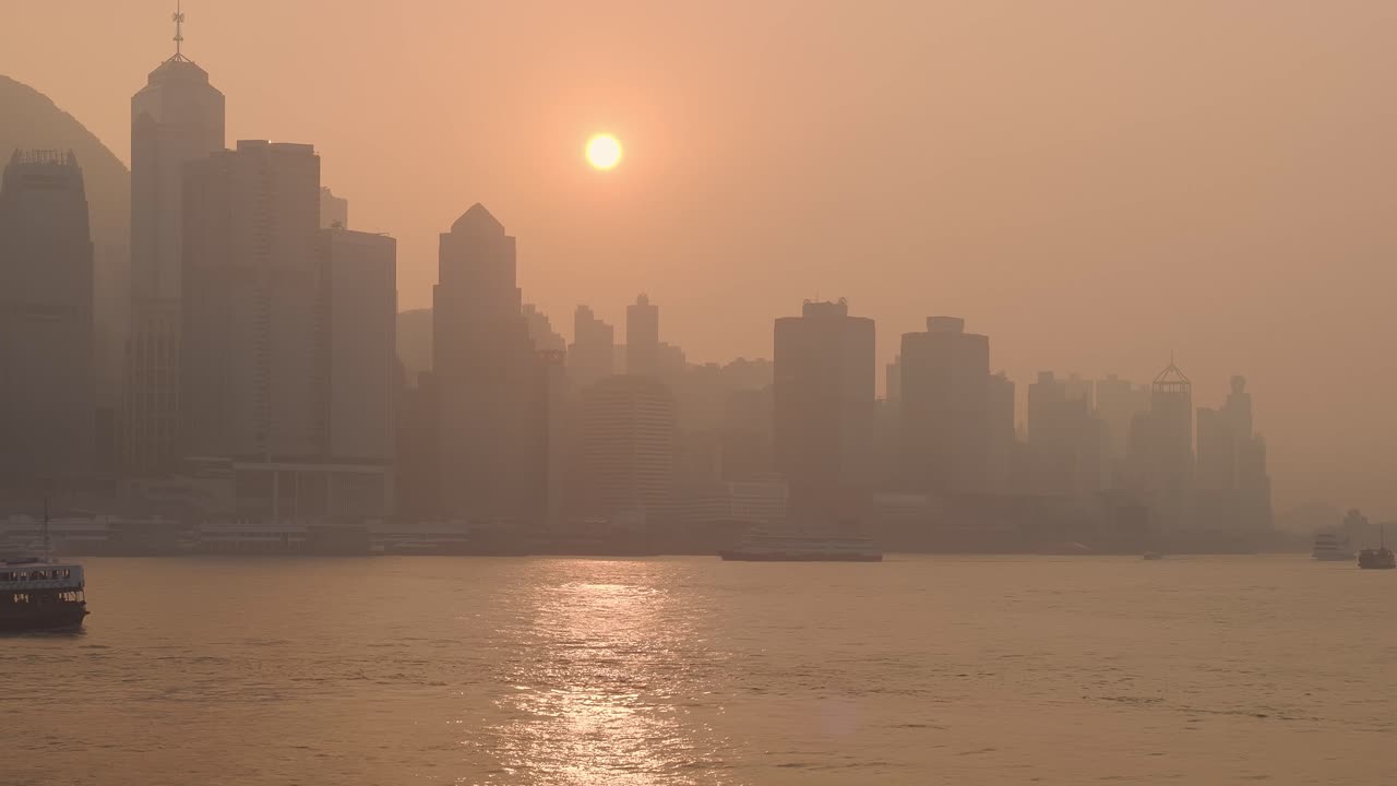 해질녘 홍콩 섬