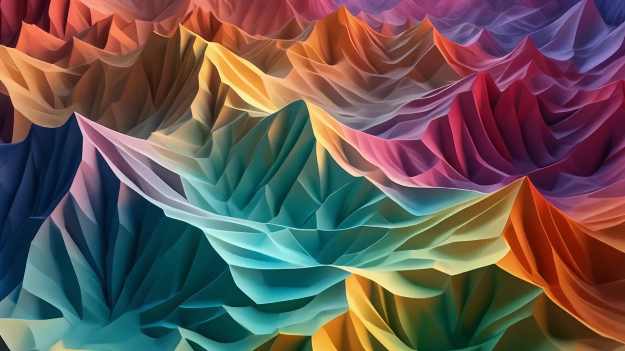 Onde astratte fluide di tessuto vibrante e colorato