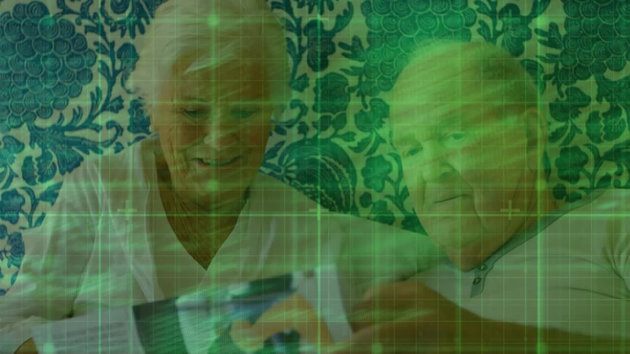 Animation of data processing over stock market