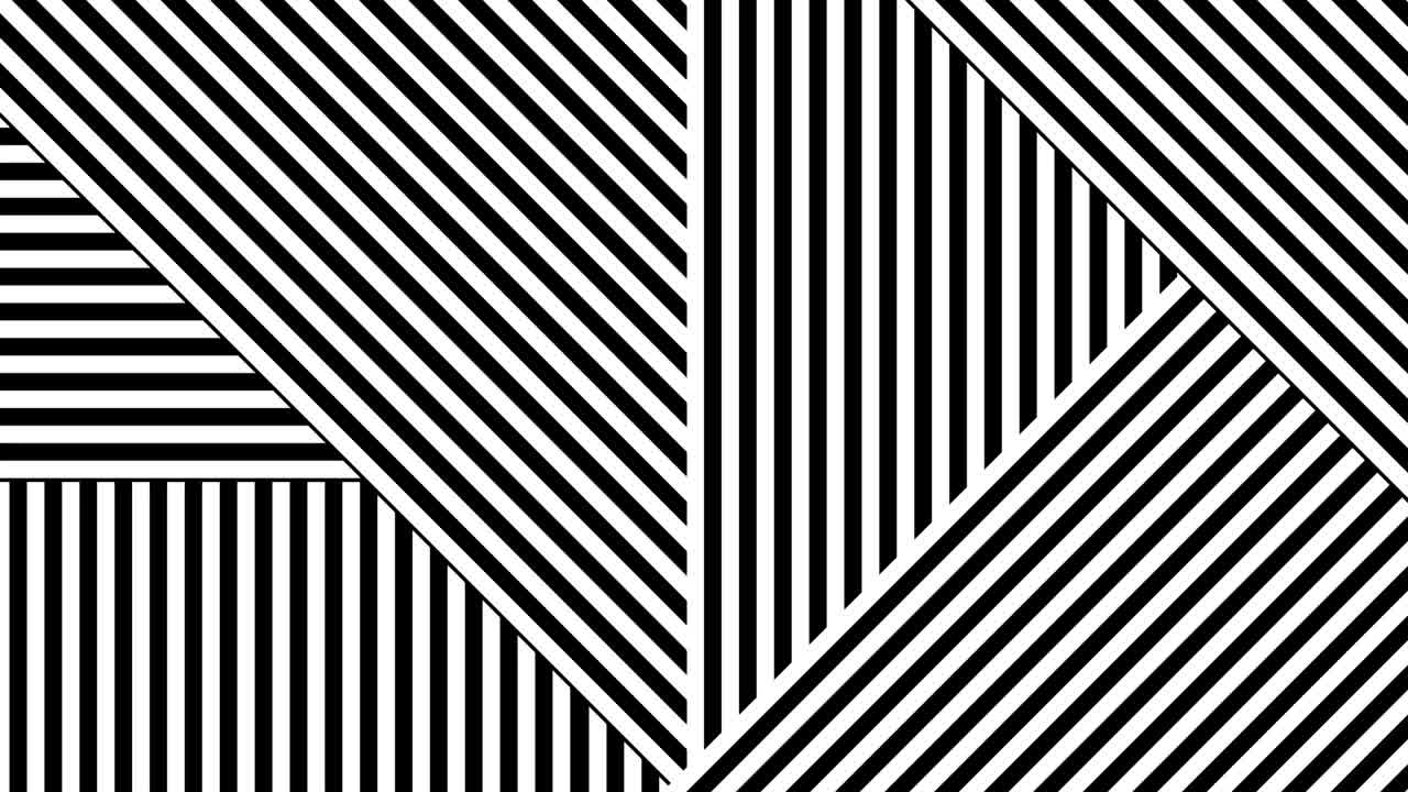 4k black and white geometric animated background. Abstract minimal animation line pattern.