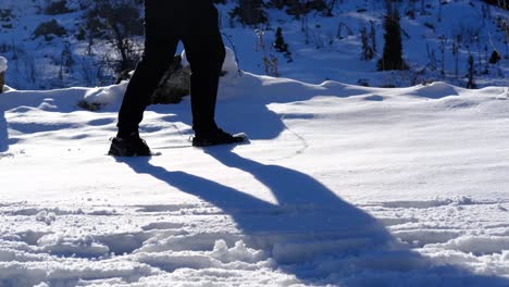 human steps on snow