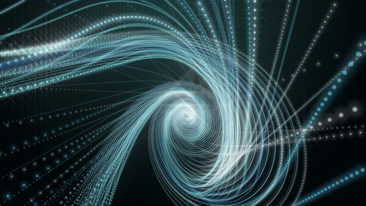 Futuristic animation with particle stripe wave object in slow motion, 4096x2304 loop 4K