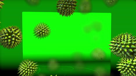 animación de las células del virus sobre un fondo verde