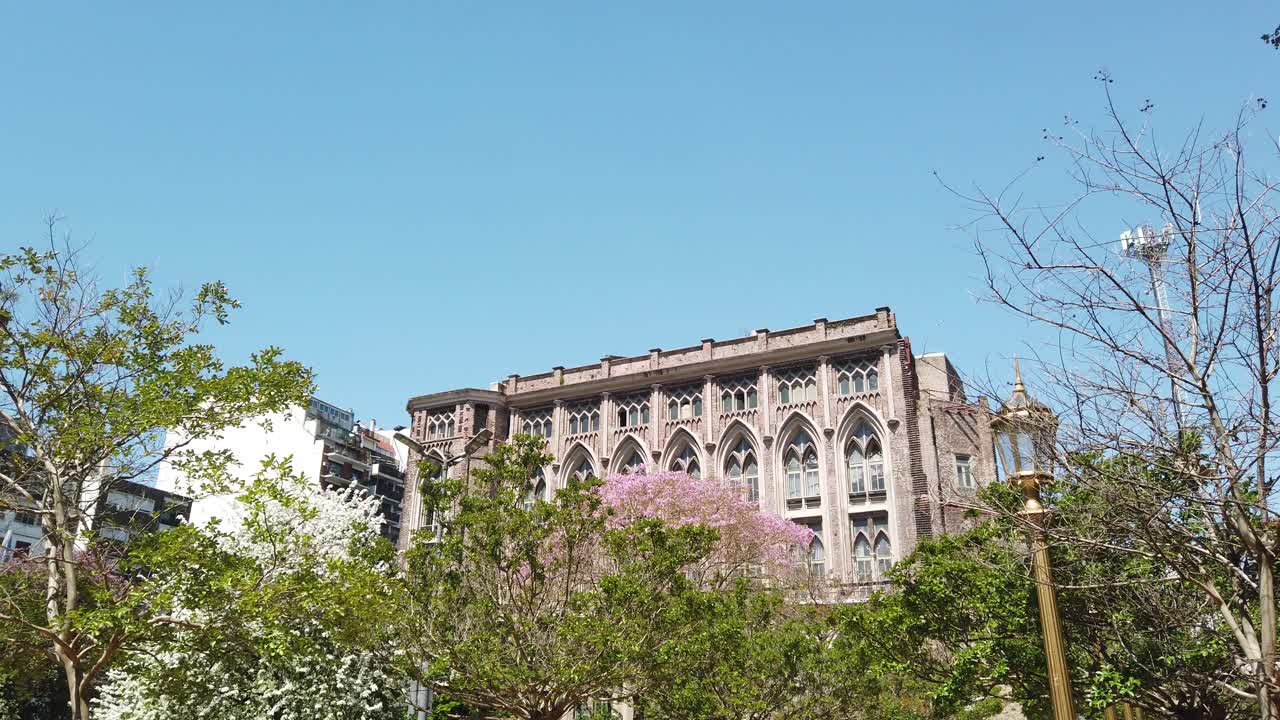 Establishing of Faculty of Engineering, University of Buenos Aires Argentina landmark in Las Heras urban city park of Argentina
