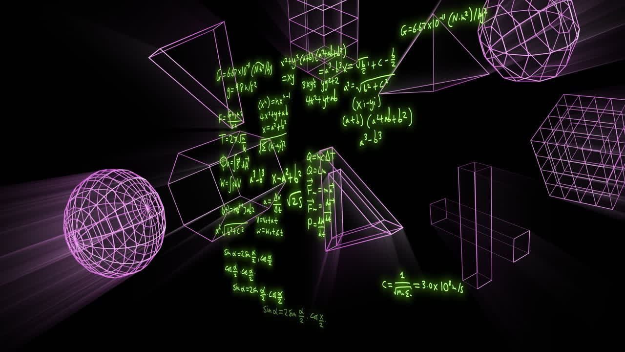 Animation of 3d shapes moving over mathematical data processing