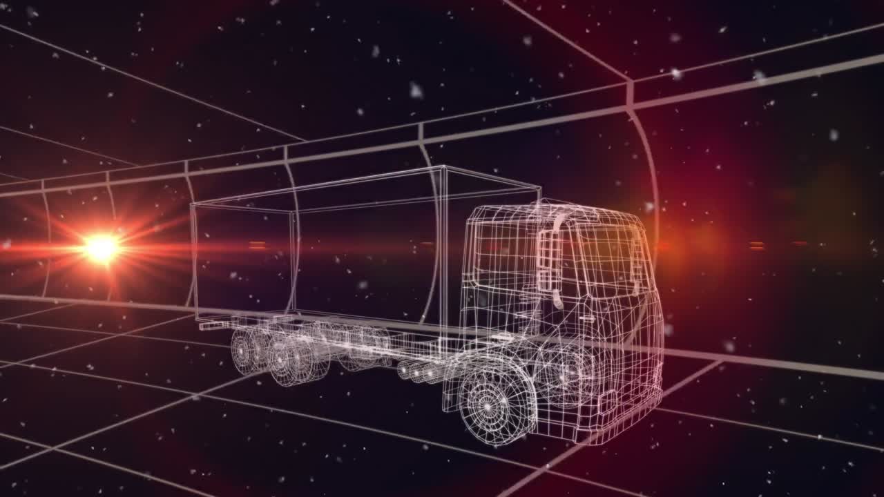 스의 애니메이션과 빛의 스을 통해 트럭