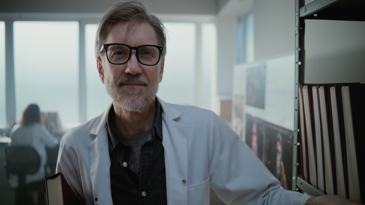 실험실 에서 과학자 의 초상화