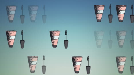 animación de los iconos de la máscara sobre un fondo azul