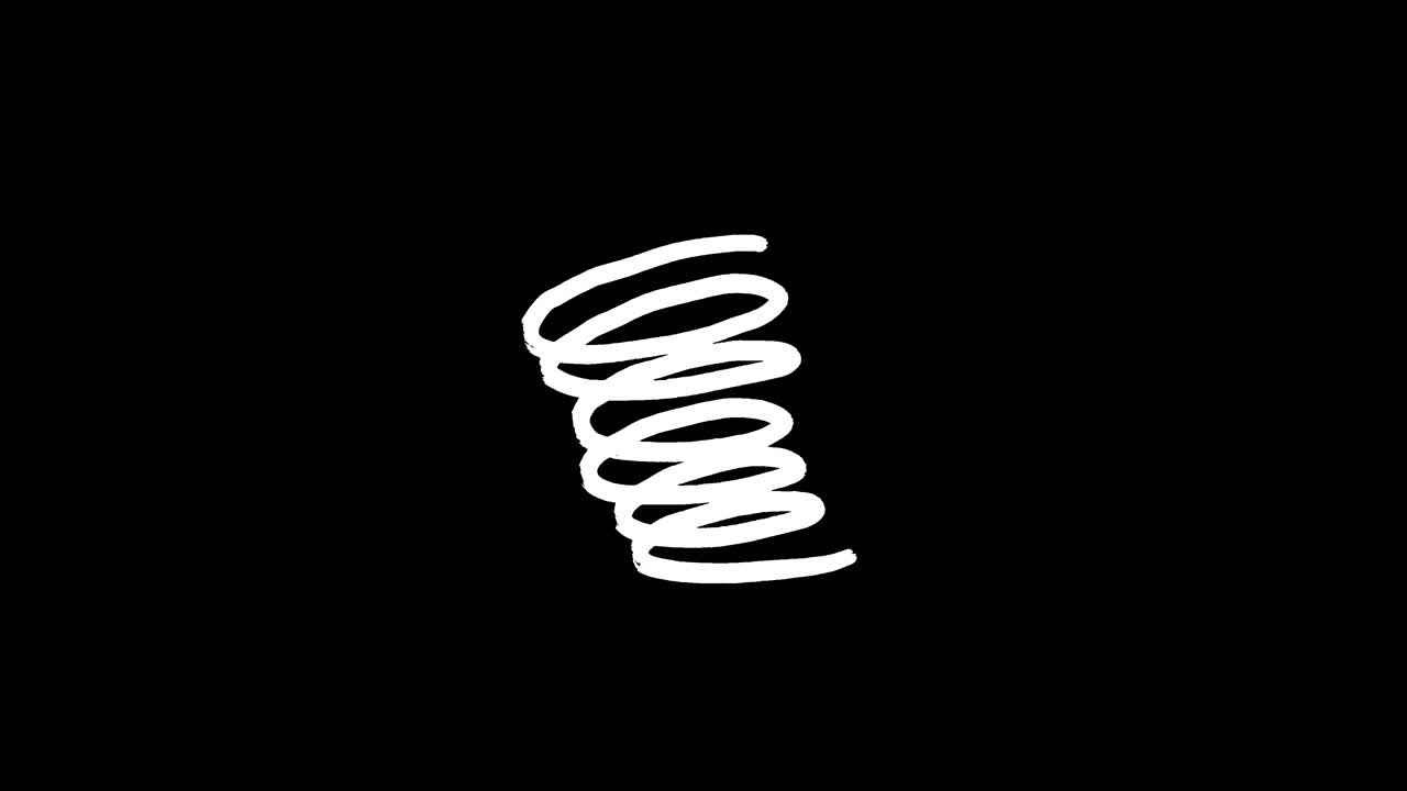 Animazione Semplice di Linea a Spirale Bianca Disegnata a Mano