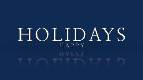 elegance happy holidays text on blue gradient