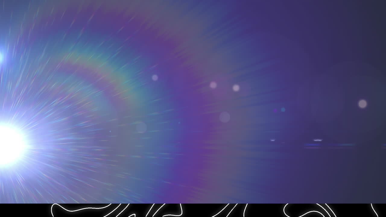 지형 지도 선의 애니메이션은 파란색 배경에 움직이고 빛나는 빛입니다.