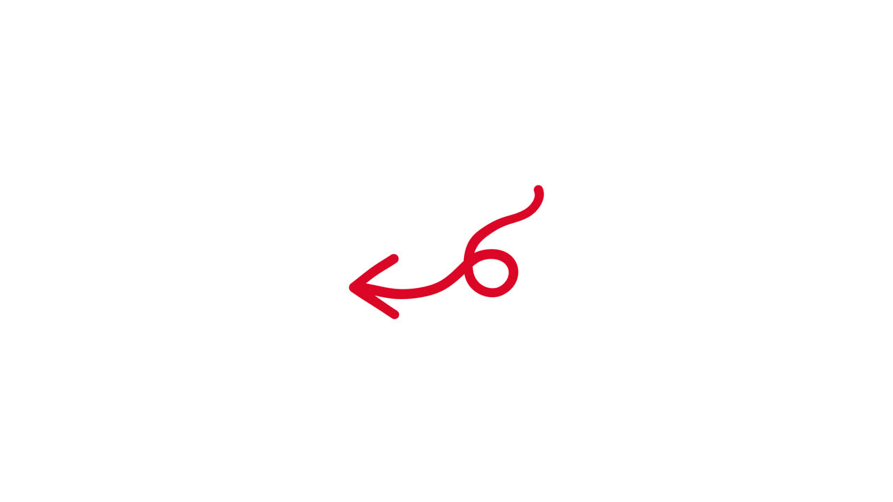 Red Hand-Drawn Arrow Animating and Pointing Left