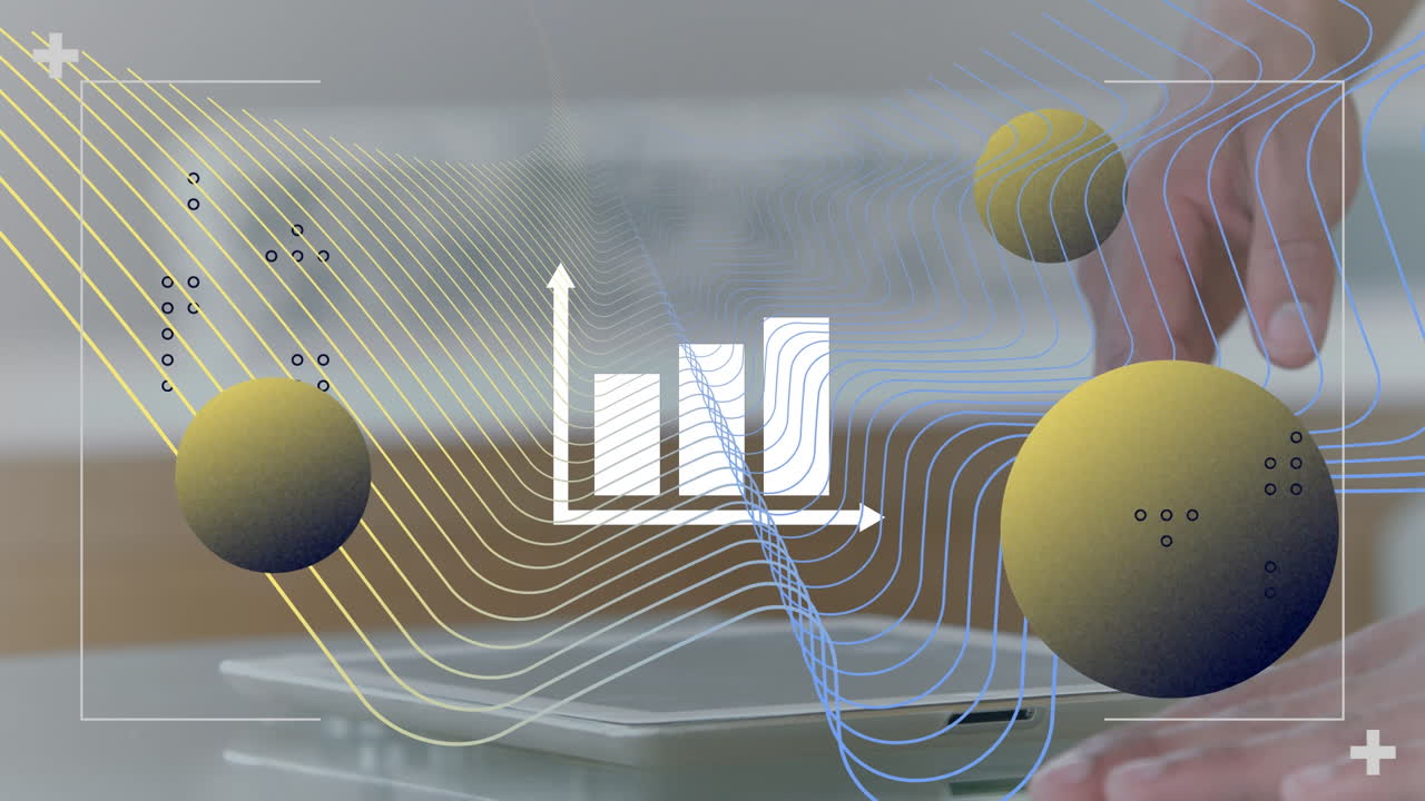 사람들을 연구하는 그래프와 분자의 애니메이션