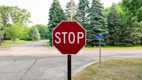 Close push in on an American Traffic Stop Sign