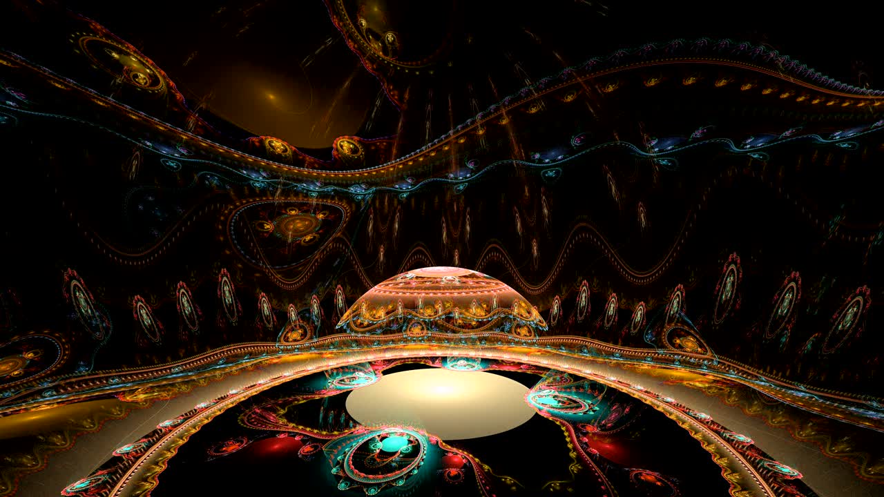 абстрактный цветный фрактал оранжевым цветом