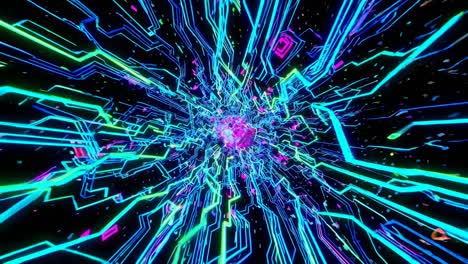 las imágenes del túnel de neón cyberpunk
