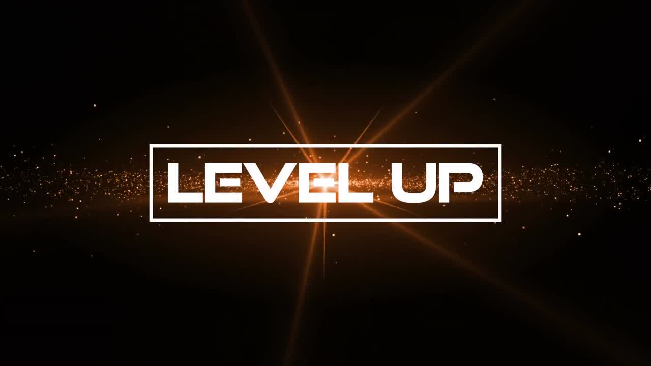 animación digital de un banner de texto de nivel superior contra una estrella brillante amarilla sobre un fondo negro