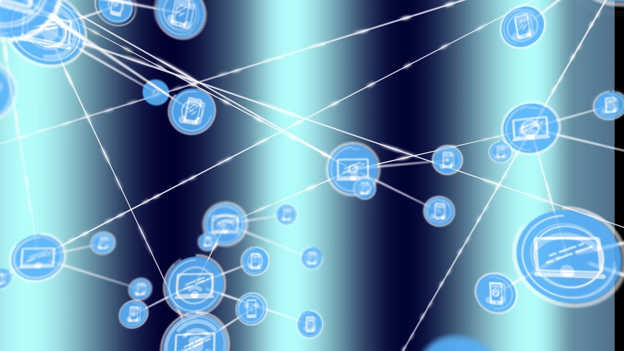 Animation of network of connections with icons